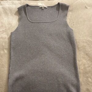 Stylish Vince Ribbed Tank Top in Heather Gray